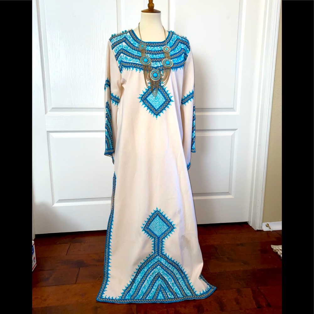 Vintage 60’s /70’s, handmade embroidered caftan kaftan - Picture 1 of 16